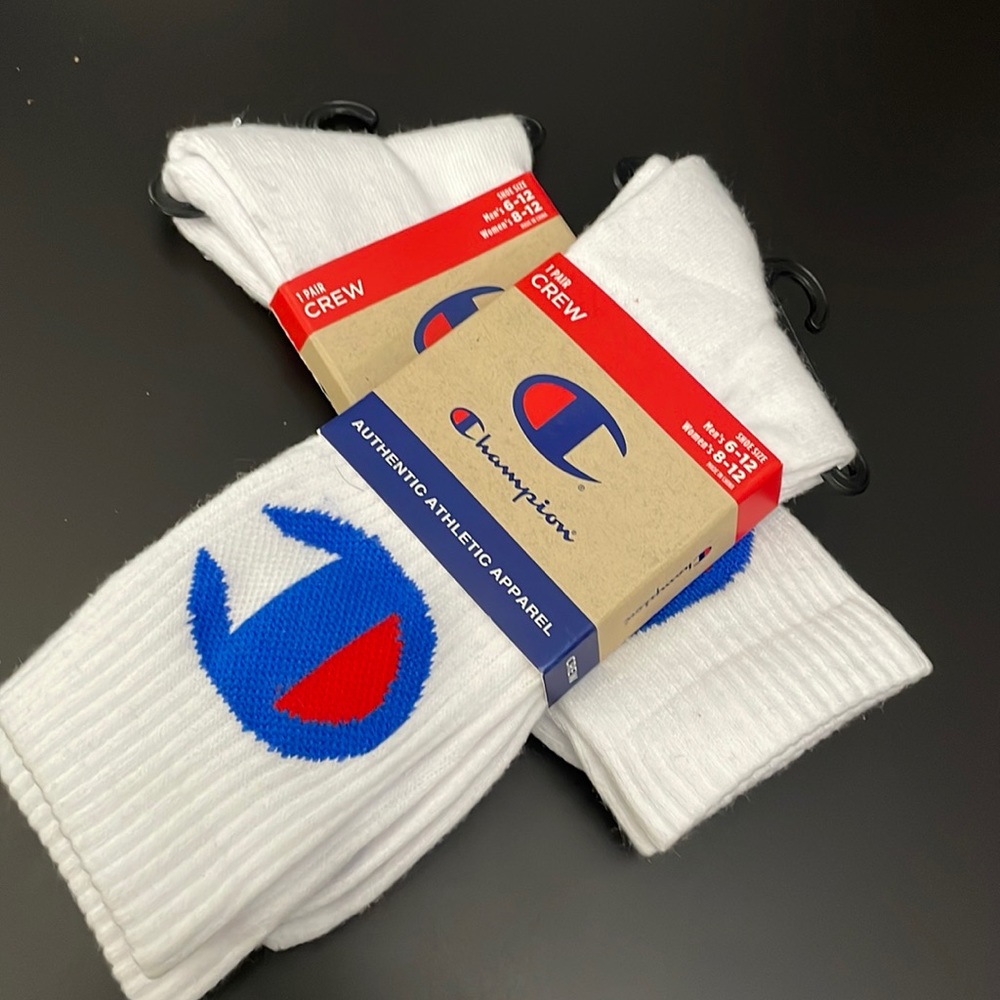 Champion unisex crew socks Mens 6-12 women’s 8-12 2 pairs